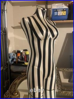 Rare 2000s Victorias Secret Full Body Black And White Striped Mannequin Bust