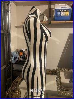 Rare 2000s Victorias Secret Full Body Black And White Striped Mannequin Bust