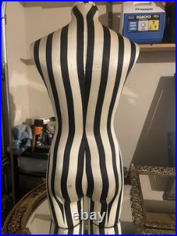 Rare 2000s Victorias Secret Full Body Black And White Striped Mannequin Bust