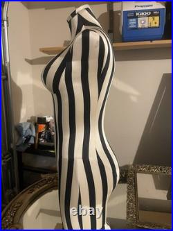 Rare 2000s Victorias Secret Full Body Black And White Striped Mannequin Bust