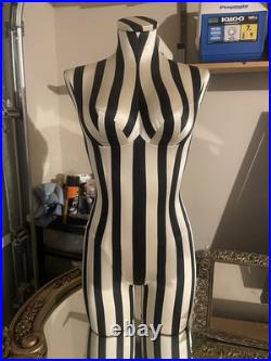 Rare 2000s Victorias Secret Full Body Black And White Striped Mannequin Bust