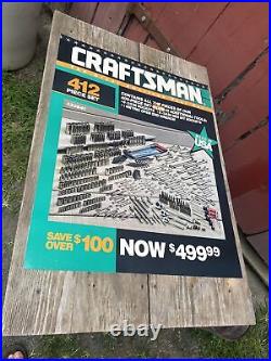 Rare 28 Craftsman 412 Pc Tool Set store Poster Display Vtg 33641 90s USA
