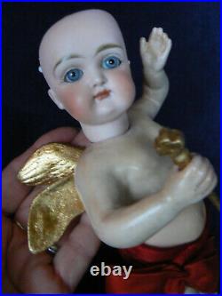 Rare 9 Kestner Angel Doll Closed Mouth Christmas Store Display 24K Wings Staff