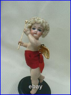 Rare 9 Kestner Christmas Angel Flying Store Display Closed Mouth 24 K Gold Leaf