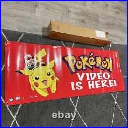 Rare 90's Authentic Pokémon Nintendo Video Promo Store Display Banner 48x 18