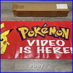 Rare 90's Authentic Pokémon Nintendo Video Promo Store Display Banner 48x 18