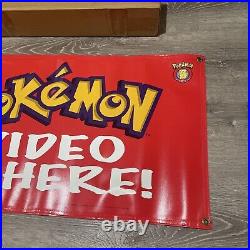 Rare 90's Authentic Pokémon Nintendo Video Promo Store Display Banner 48x 18