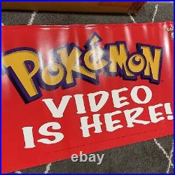 Rare 90's Authentic Pokémon Nintendo Video Promo Store Display Banner 48x 18