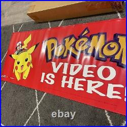 Rare 90's Authentic Pokémon Nintendo Video Promo Store Display Banner 48x 18