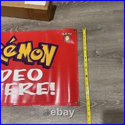 Rare 90's Authentic Pokémon Nintendo Video Promo Store Display Banner 48x 18