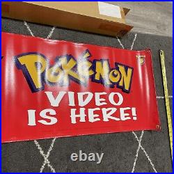 Rare 90's Authentic Pokémon Nintendo Video Promo Store Display Banner 48x 18