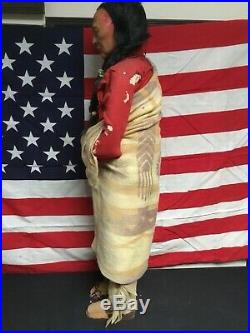 Rare Antigue Skookum Indian Chief Huge Store Display Figure 35 Inches Tall WOW
