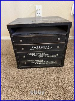 Rare Antique Beauty Supply Cabinet La Cross General Store Display Case 13.5