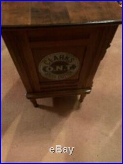 Rare Antique Country Store Display Clarks Six Drawer Spool Cabinet on Legs