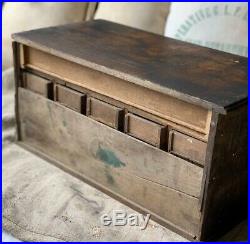 Rare Antique Country Store Display Englishs Needles 12 Drawer Spool Cabinet