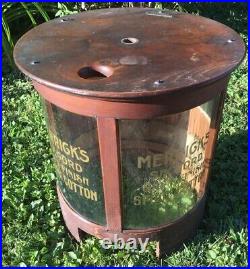 Rare Antique Country Store Round Merrick Spool Display Cabinet Outer Shell