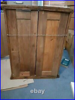 Rare Antique Diamond Dyes Oak Excellent Tin Litho Store Cabinet with 4 dye packets
