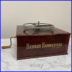 Rare Antique Hohner Harmonicas Hand Crank Rotating Store Window Display Stand