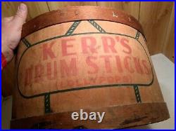 Rare Antique Kerr's Drumsticks Candy Box Wooden Store Display Case c. 1900