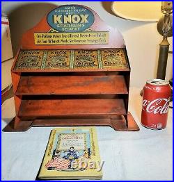 Rare Antique Knox Sparkling Gelatine Heavy Steel Store Display Rack & 1933 Book