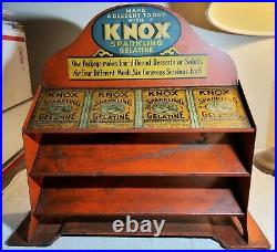 Rare Antique Knox Sparkling Gelatine Heavy Steel Store Display Rack & 1933 Book