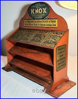 Rare Antique Knox Sparkling Gelatine Heavy Steel Store Display Rack & 1933 Book