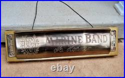 Rare Antique M. Hohner Store Display Marine Band Harmonica A440 Advertising