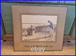 Rare Antique Store Display photo Take a Kodak with you DOG Beach B&W advertising