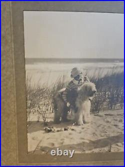 Rare Antique Store Display photo Take a Kodak with you DOG Beach B&W advertising