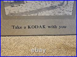 Rare Antique Store Display photo Take a Kodak with you DOG Beach B&W advertising