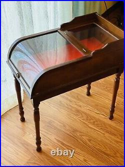 Rare Antique Victorian Curved Glass Showcase/General Store Display Case