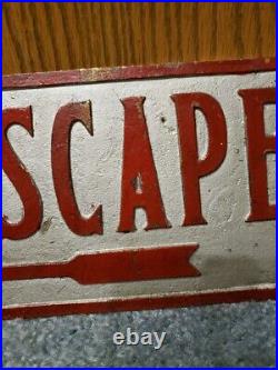 Rare Antique Vintage Brass Bronze To Fire Escape Sign Department Store Display