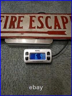 Rare Antique Vintage Brass Bronze To Fire Escape Sign Department Store Display
