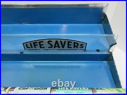 Rare Antique Vintage Life Savers 7 Flavor Metal Tin Candy Rack Store Display Htf