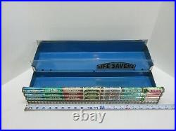 Rare Antique Vintage Life Savers 7 Flavor Metal Tin Candy Rack Store Display Htf