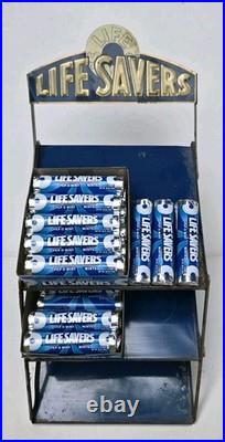 Rare Antique Vintage Life Savers Candy Store Countertop Display Shelf Folding