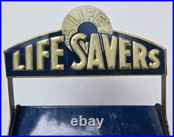 Rare Antique Vintage Life Savers Candy Store Countertop Display Shelf Folding