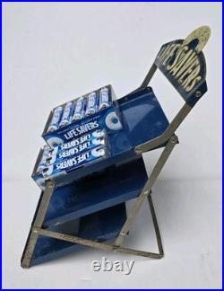 Rare Antique Vintage Life Savers Candy Store Countertop Display Shelf Folding