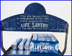 Rare Antique Vintage Life Savers Candy Store Countertop Display Shelf Folding