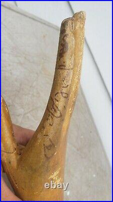 Rare Antique Wooden Mannequin Hand Glove Display jewelery Store