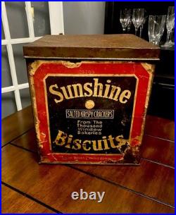 Rare Antique c. 1915 Loose Wiles Sunshine Biscuits Metal Store Display Box