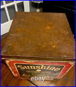 Rare Antique c. 1915 Loose Wiles Sunshine Biscuits Metal Store Display Box
