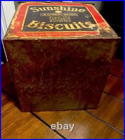 Rare Antique c. 1915 Loose Wiles Sunshine Biscuits Metal Store Display Box