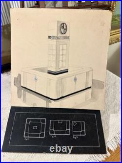 Rare Art Deco Daggett Ramsdell Retail Store Display Diagram Sketch Watercolor
