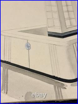 Rare Art Deco Daggett Ramsdell Retail Store Display Diagram Sketch Watercolor