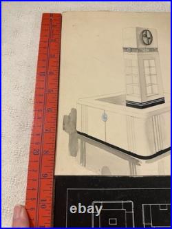 Rare Art Deco Daggett Ramsdell Retail Store Display Diagram Sketch Watercolor