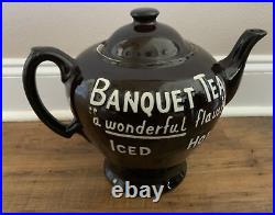 Rare Banquet Tea Store Display Oversized Glazed Porcelain Teapot