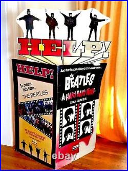 Rare Beatles HELP & HARD DAYS NIGHT 1980s Promotional Store Display Standee