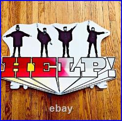 Rare Beatles HELP & HARD DAYS NIGHT 1980s Promotional Store Display Standee