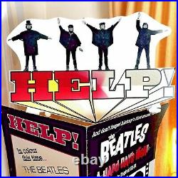 Rare Beatles HELP & HARD DAYS NIGHT 1980s Promotional Store Display Standee